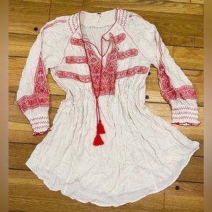 Brand: Free People | Color: Ivory with Red Embroidery | Size: XS